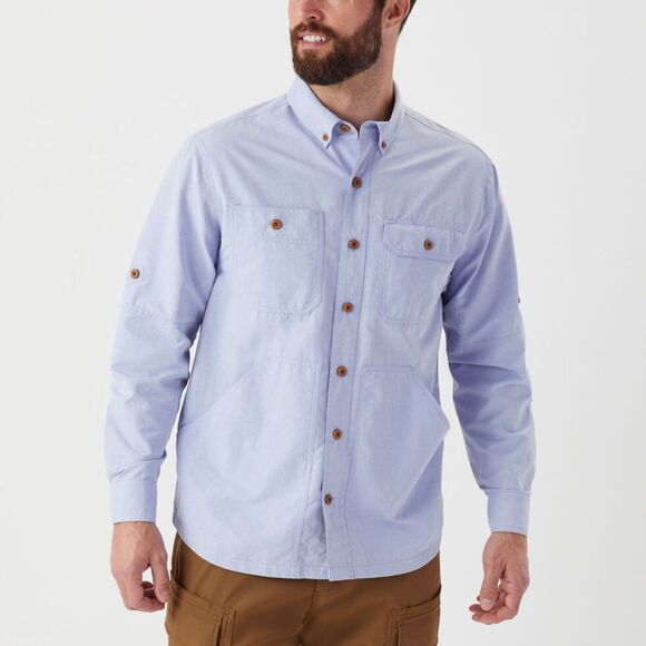 Duluth Trading Heirloom Gardening Shirt man sz. XL light blue/ gray vented cool - Picture 1 of 14